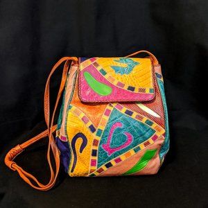 Vintage 90s Sharif Snakeskin Leather Crossbody Bag